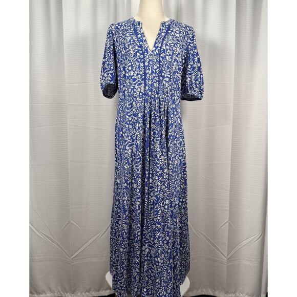 Boden Trim Detail Midi Dress Jersey Blue Floral Women’s Size 10 Regular - Picture 2 of 13